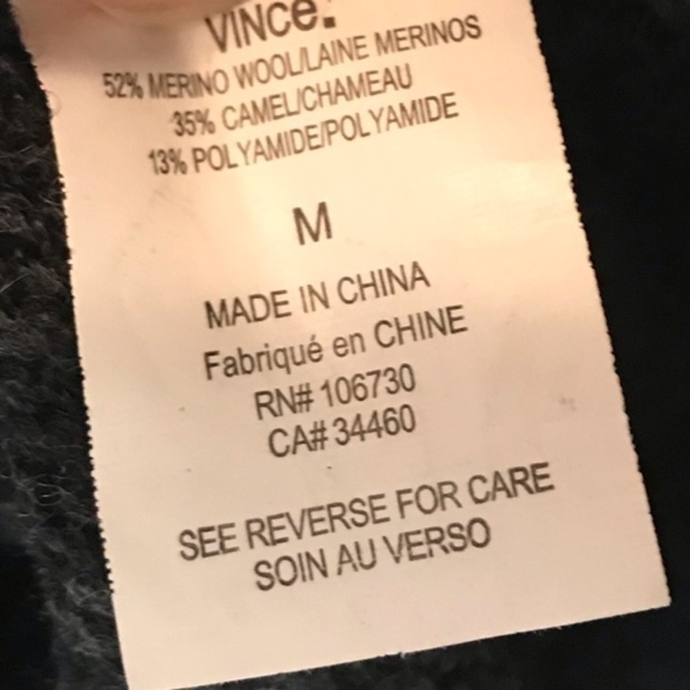 Vince Grey Crew Neck Sweater M Merino Wool - Picture 4 of 4